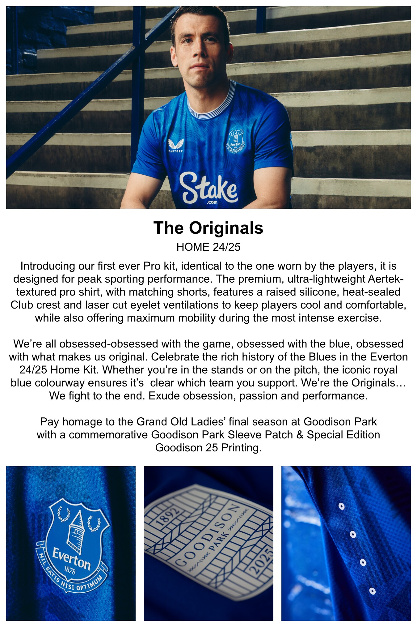 Maillot Domicile Everton Castore – Homme – Bleu – Neuf Avec étiquettes